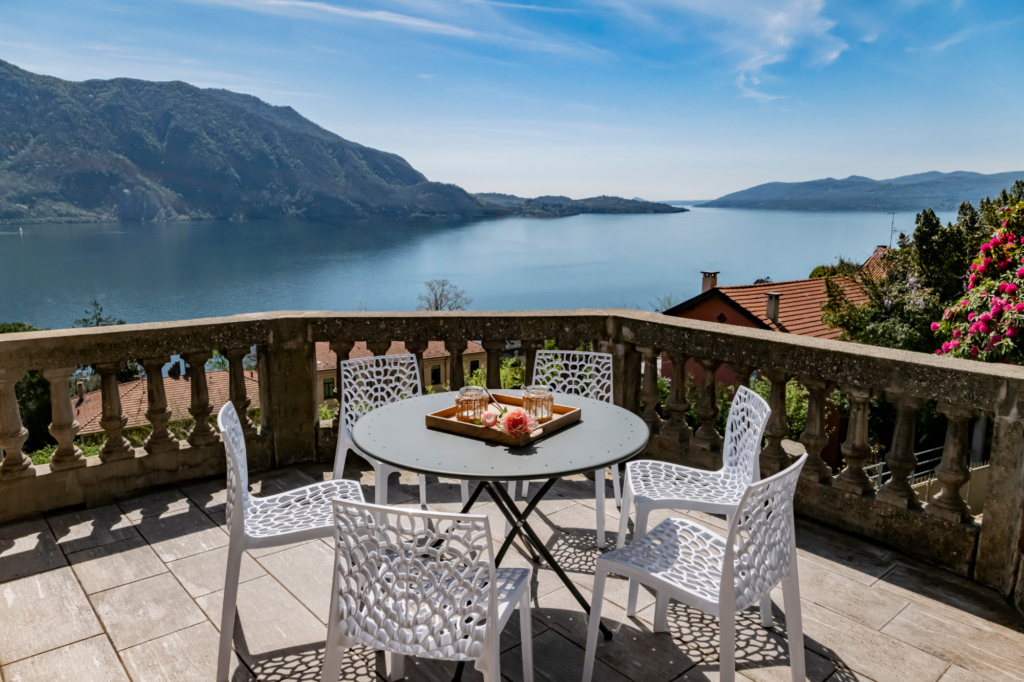 private balcony overlooking lake maggiore